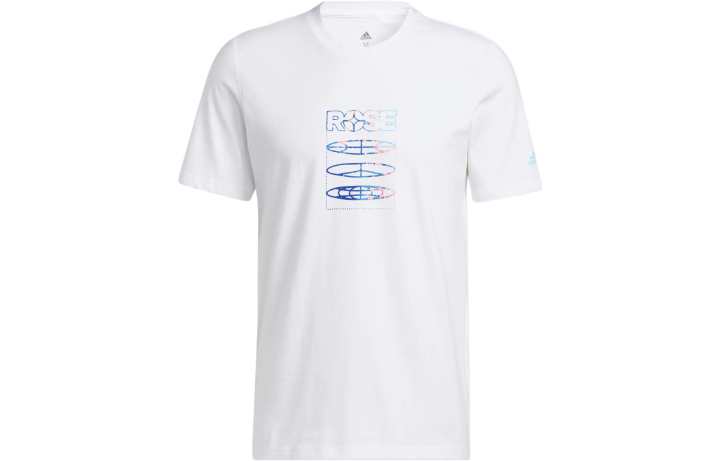 Adidas Adidas T Shirts Men's White Crew Neck Moderate Straight Fit