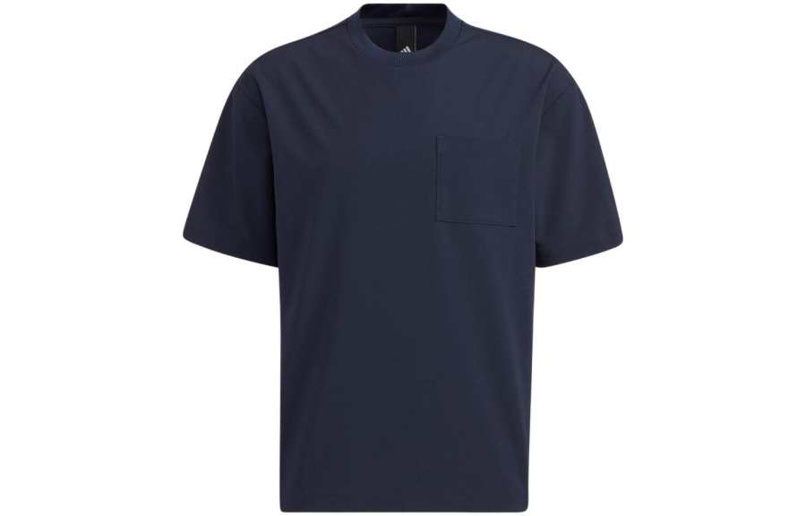 Adidas Adidas T Shirts Men's Dark Blue Crew Neck Moderate Straight Fit