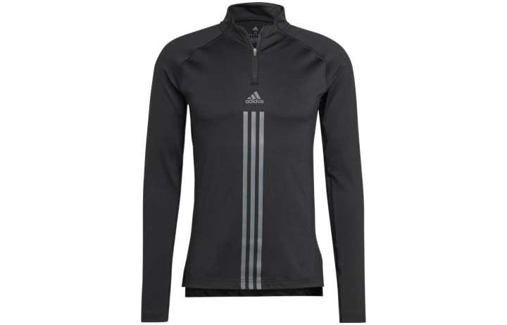 Adidas Adidas T Shirts Men's Black Stand Collar Moderate Straight Fit
