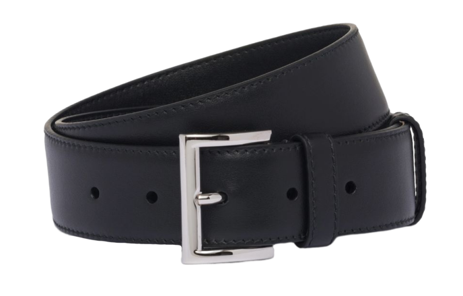 PRADA Prada triangle-logo leather belt
