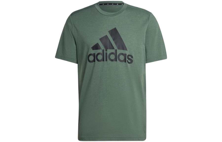 Adidas Adidas T Shirts Men's Green Crew Neck Moderate Straight Fit
