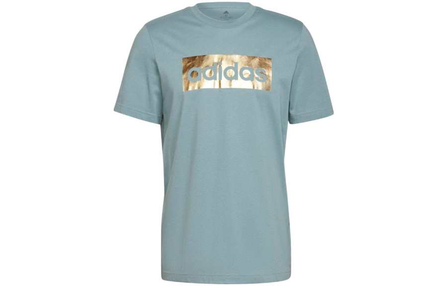 Adidas Adidas T Shirts Men's Blue Crew Neck Moderate Straight Fit