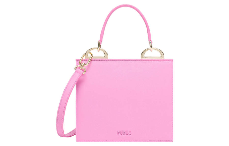 Furla Linea Futura Recycled Roxy Leather Effect Fabric One Shoulder Handbag Mini Women's Pink