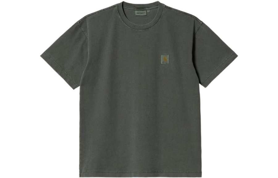 Carhartt WIP T Shirts Men's Army Green Crew Neck Moderate Straight Fit