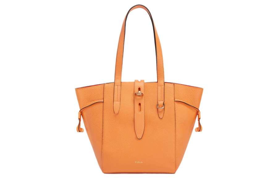 Furla Net Collection Grain Calfskin Handbag, Shoulder Bag Medium Women's Orange