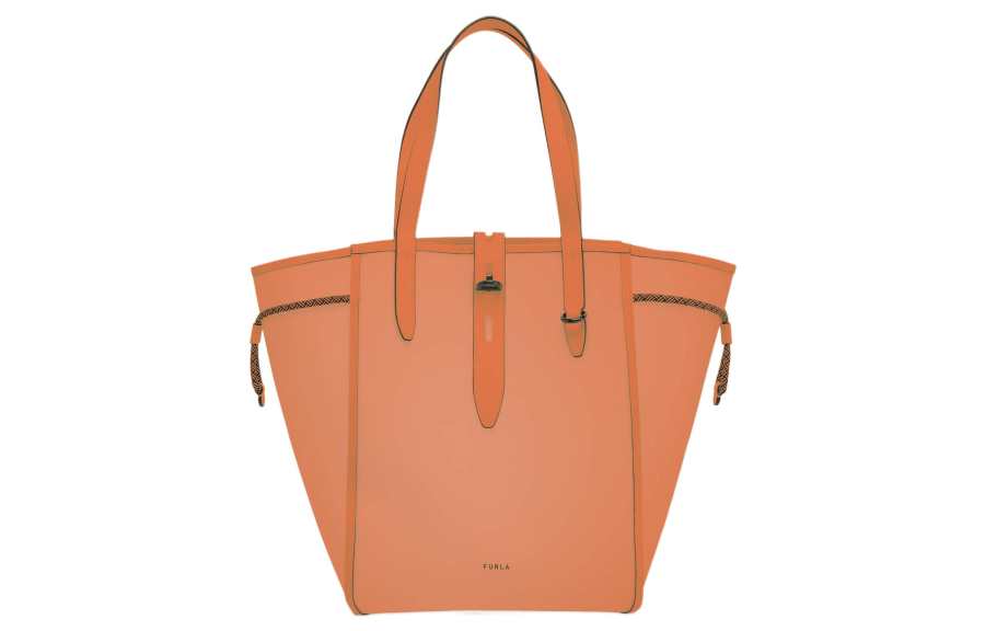 Furla Net Collection &Sorrento Calfskin Tote Bag, Shopping Bag, Handbag, Shoulder Bag Large Women's Orange