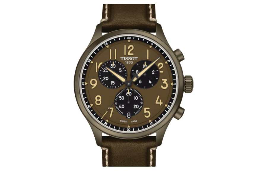 TISSOT Sports Collection Quartz Movement Men's Watches Watch 45mm Brown Watch Dial Cow Leather Strap