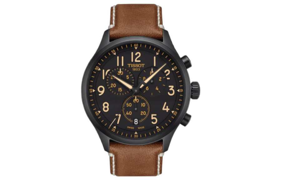 TISSOT Sports Collection Quartz Movement 100m Waterproof Men's Watch Black Dial Stainless Steel Case