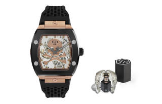 PHILIPP PLEIN Wrist Watches Mechanical Movement Silicone Strap 44mm Skeleton Dial Men's Watches