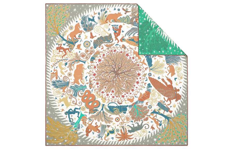 HERMES Scarves Women's Beige/Green