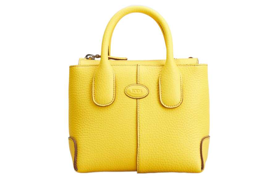 TOD'S DI Cow Leather Shoulder Bag, Crossbody Bag, Handbag Mini Women's Yellow