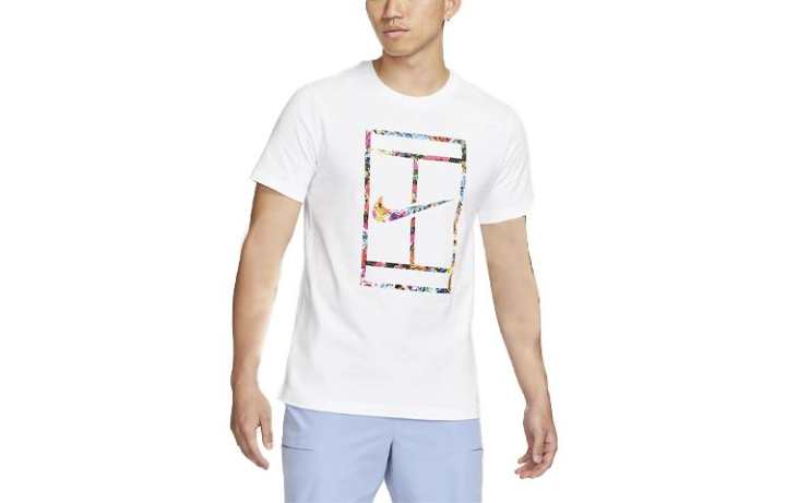 Nike Nike T Shirts Men's White Crew Neck Moderate Straight Fit