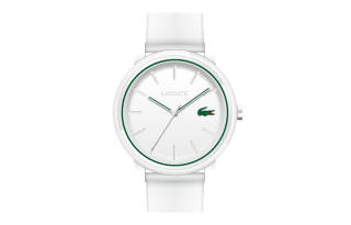 LACOSTE 12.12 Wrist Watches Quartz Movement Silicone Strap 42mm White Dial Men's Watches ['50', 149262]m Waterproof