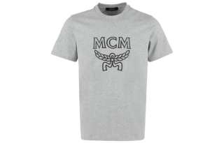 MCM T Shirts Men's Gray Crew Neck Moderate Straight Fit