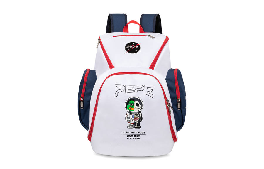 JRs JRs Sad Frog, Collaboration Polyester Backpack Unisex Green/White/Black