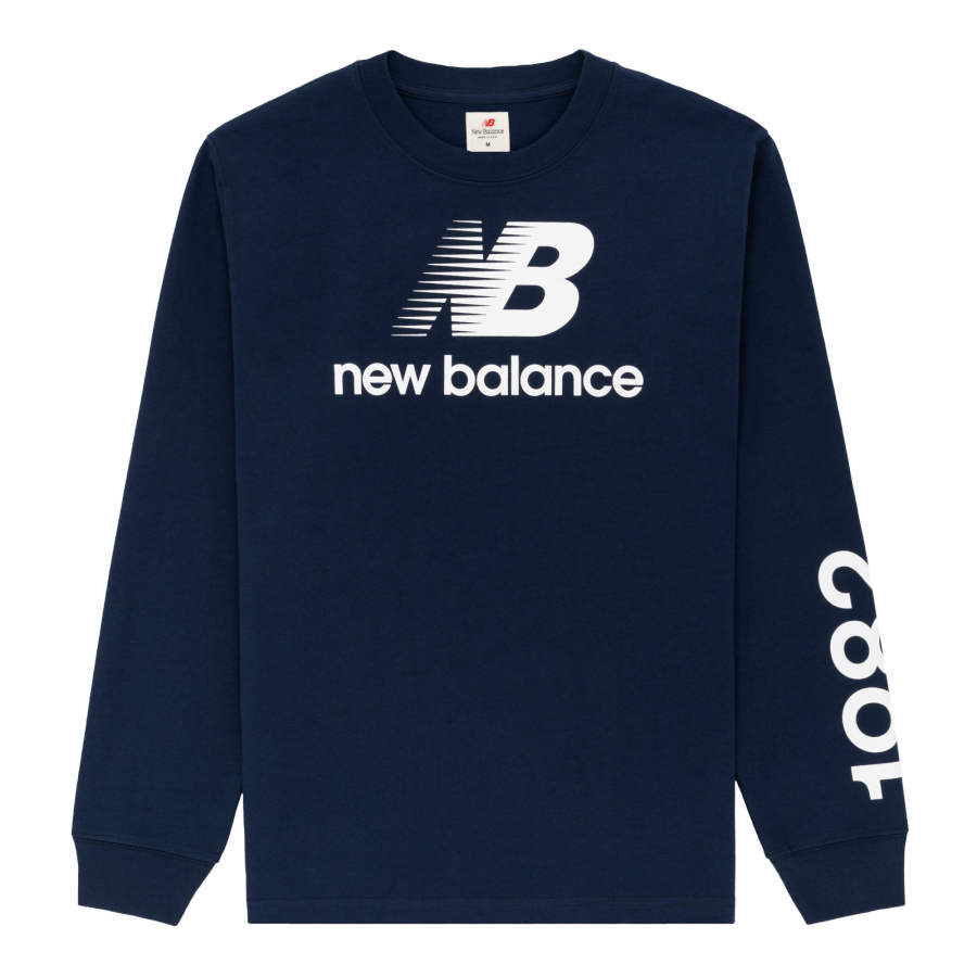 New Balance New Balance Teddy Made T Shirts Unisex Navy Blue Crew Neck Moderate Straight Fit