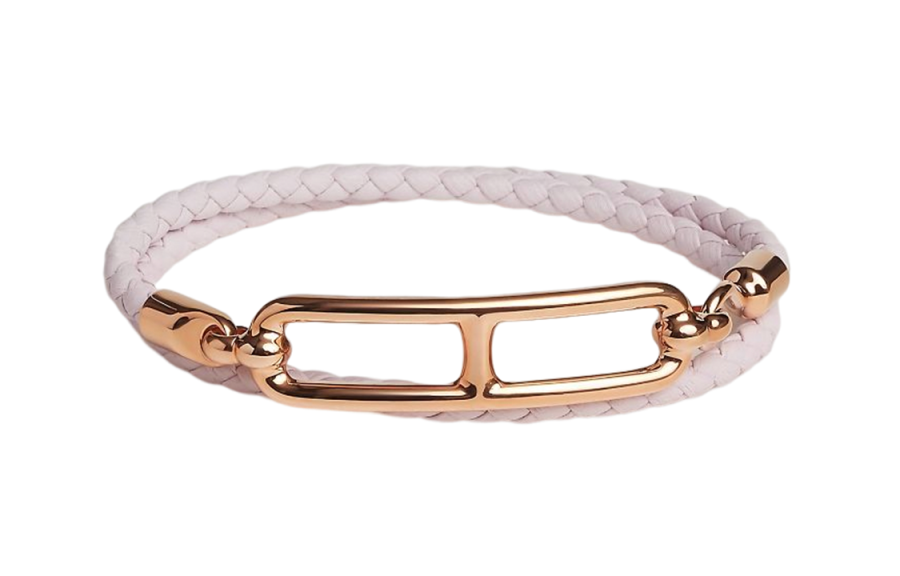 HERMES Calfskin Bracelets Women's Light Purple Pink