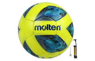 Molten 4 Size 5 Hand Stitched Ball Butyl Liner Pu Neon Green Soccer Ball Unisex