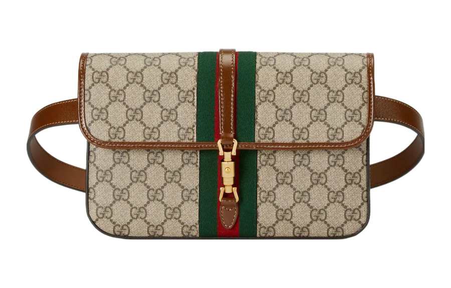 GUCCI Jackie 1961 Canvas With Leather Messenger Bag Fanny Pack Regular Unisex Ebony/Brown