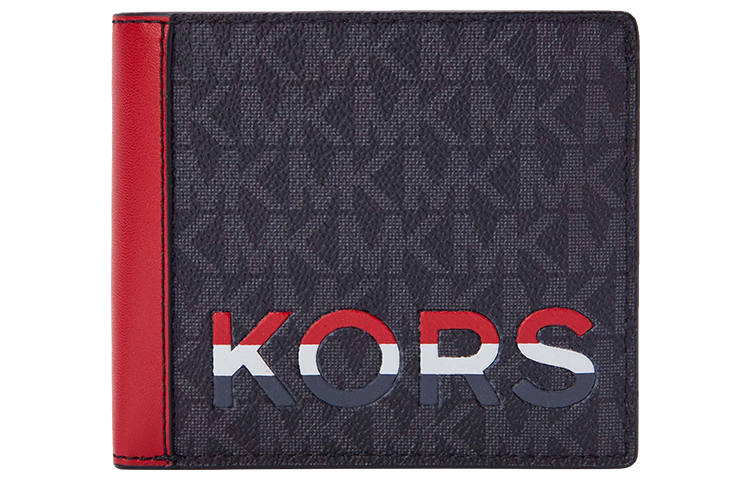 MICHAEL KORS MICHAEL KORS MK Cooper Multicolor Artificial Leather Wallet Small Men's Dark Brown/Red