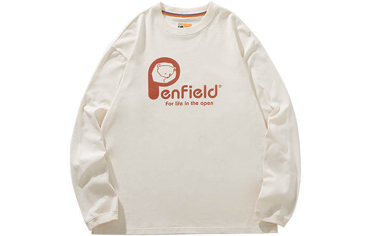 Penfield T Shirts Unisex Ecru Crew Neck Moderate Straight Fit