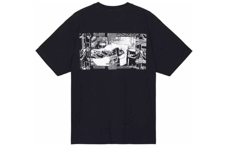 Cav Empt T Shirts Men's Black Crew Neck Moderate Straight Fit