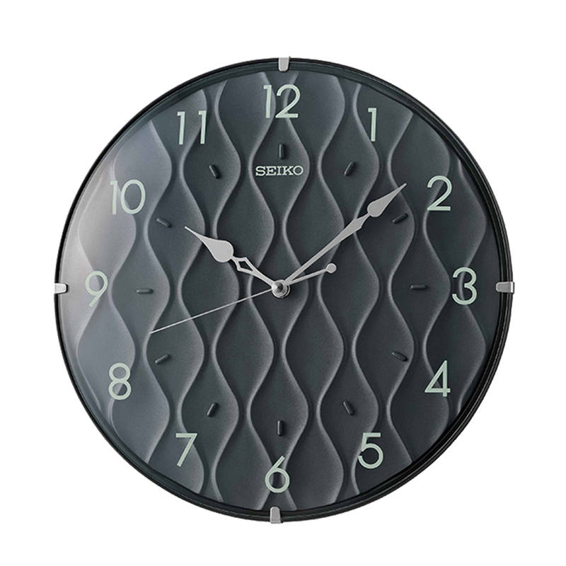 SEIKO SEIKO Sweeping Seconds Movement Resin Wall Clock Unisex Black