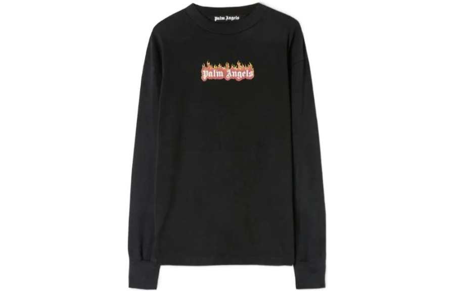 Palm Angels burning logo-print long-sleeve T-shirt