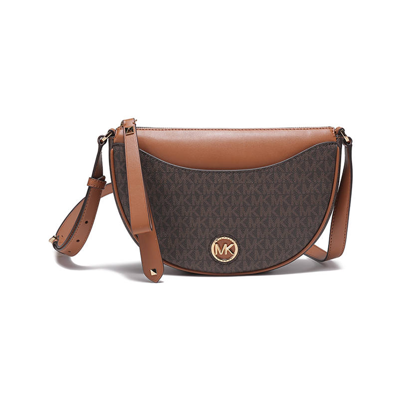 MICHAEL KORS Artificial Leather Crescent Bag, Crossbody Bag, Shoulder Bag Women's Brown