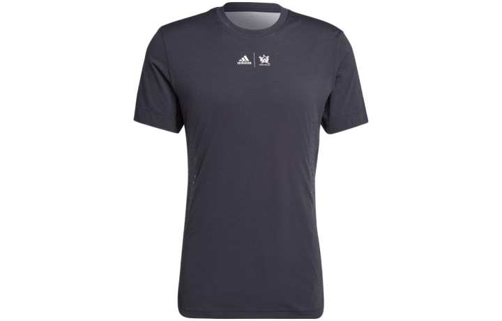 Adidas Adidas T Shirts Men's Charcoal Black Crew Neck Moderate Straight Fit