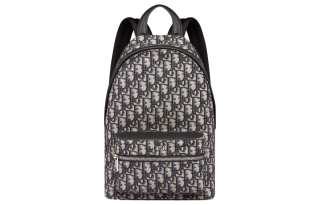 DIOR Jacquard Canvas Backpack Regular Kids' Black