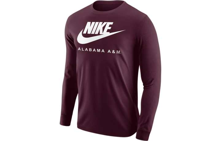 Nike Nike College T Shirts Men's Dark Red Crew Neck Moderate Straight Fit