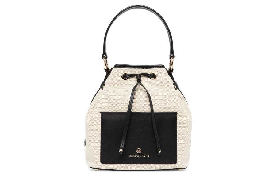 MICHAEL KORS Maeve Canvas Bucket Bag, Shoulder Bag, Crossbody Bag, Handbag Women's Ivory
