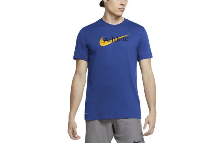 Nike Nike T Shirts Men's Blue Crew Neck Moderate Straight Fit