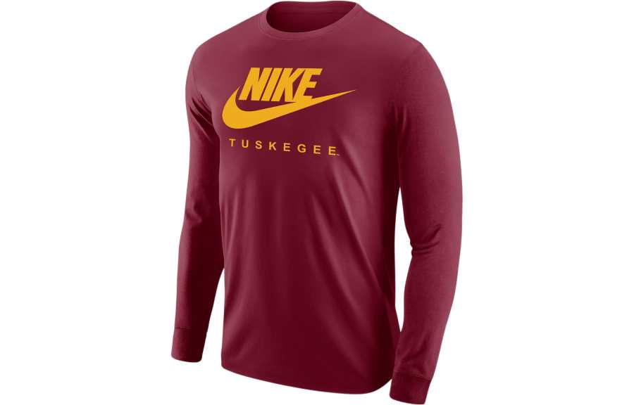 Nike Nike College T Shirts Men's Red Crew Neck Moderate Straight Fit