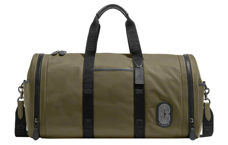 COACH Ma Natural Soft Calfskin With Nylon Gym Bag, Shoulder Bag, Crossbody Bag, Handbag Large Men's Olive Green