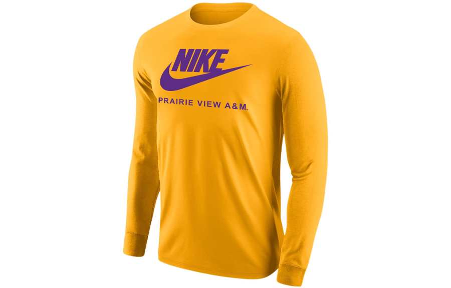 Nike Nike T Shirts Men's Yellow Crew Neck Moderate Straight Fit