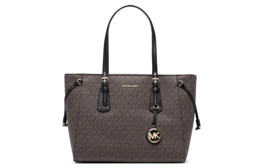 MICHAEL KORS Voyager Polyurethane Shoulder Bag Regular Women's Black & Brown