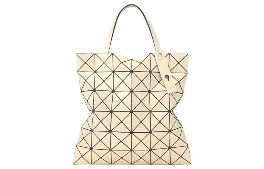 ISSEY MIYAKE Lucent One Tone Vinyl Chloride Resin Tote Bag, Shopping Bag, Handbag Women's Cream White Yellow