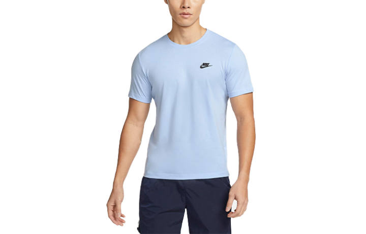 Nike Nike T Shirts Men's Light Blue Crew Neck Moderate Straight Fit