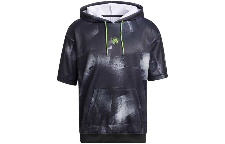 Adidas Adidas T Shirts Men's Black Hooded Moderate Straight Fit