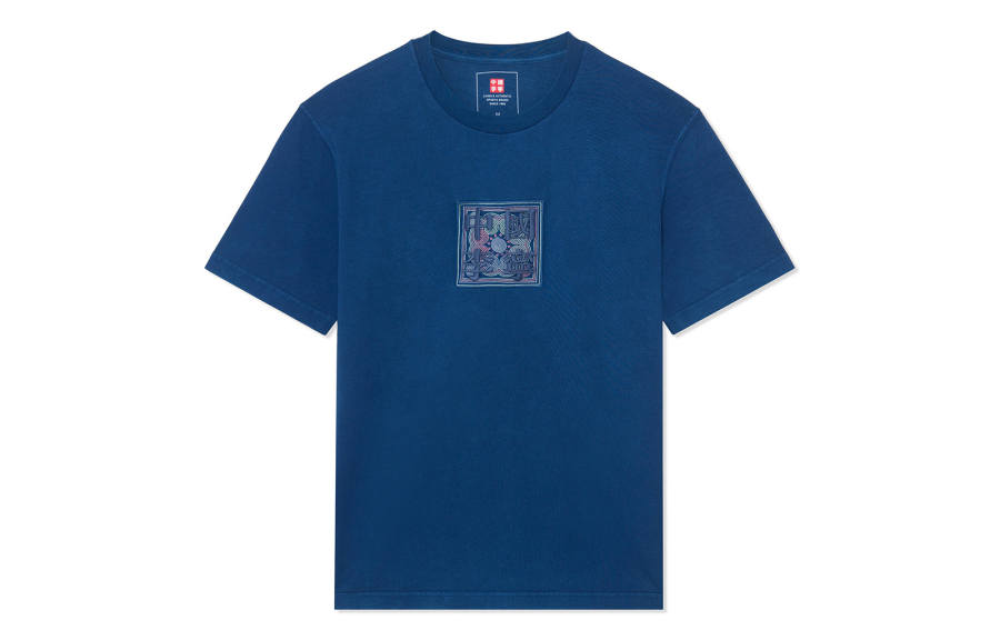Li-Ning Li Ning China Li Ning T Shirts Men's Blue Crew Neck Moderate Straight Fit