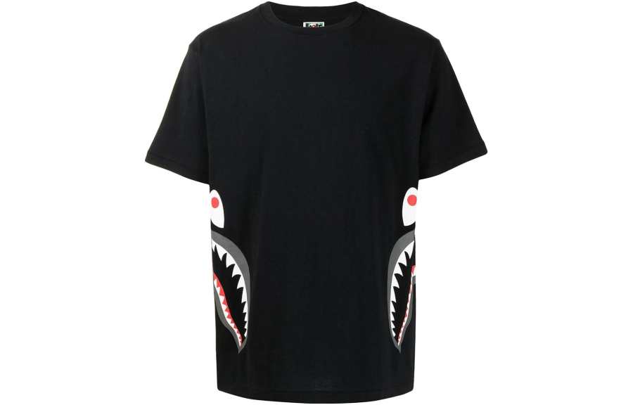 A BATHING APE T Shirts Men's Black Crew Neck Moderate
