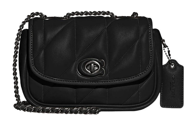 COACH Pillow Leather Crossbody Bag, Shoulder Bag Medium Women's Black