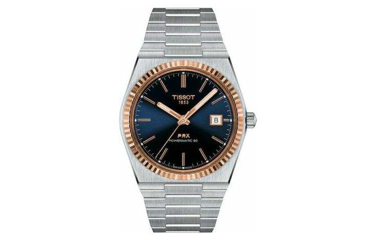 TISSOT Automatic Mechanical Movement Men's Watches Watch 40mm Blue Dial Stainless Steel Watchband