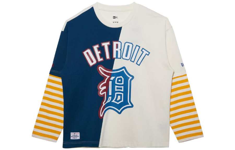 New Era T Shirts Unisex Blue Crew Neck Moderate