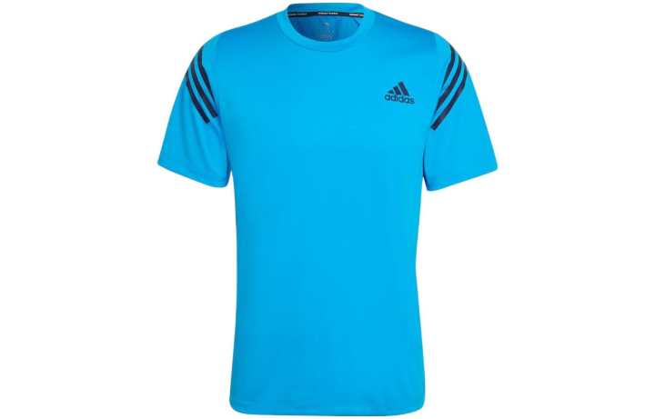 Adidas Adidas T Shirts Men's Blue Crew Neck Moderate Straight Fit