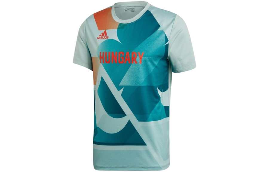 Adidas Adidas T Shirts Men's Blue Crew Neck Moderate Straight Fit