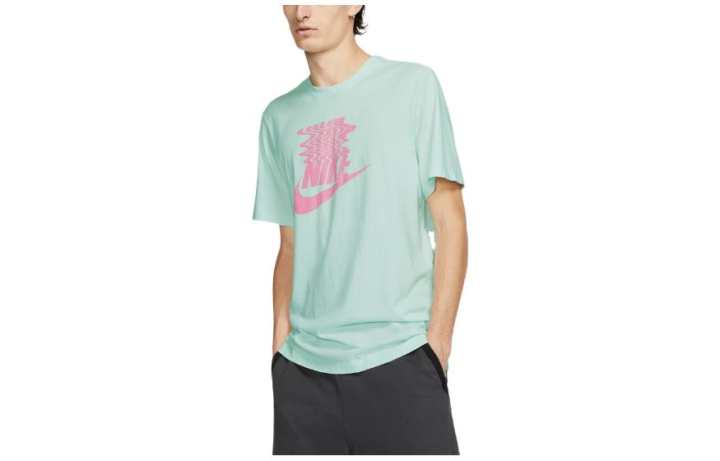 Nike Nike T Shirts Men's Green Crew Neck Moderate Straight Fit