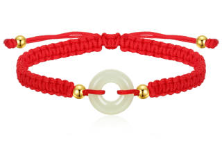 CAROMAY Bracelets Pale Greenish White Jade Unisex